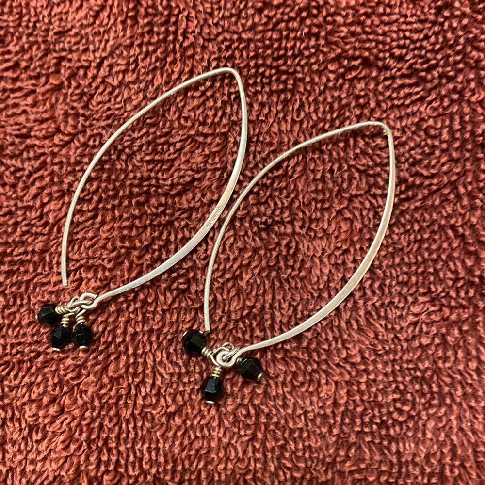 Silpada Faceted Obsidian Drop Earrings